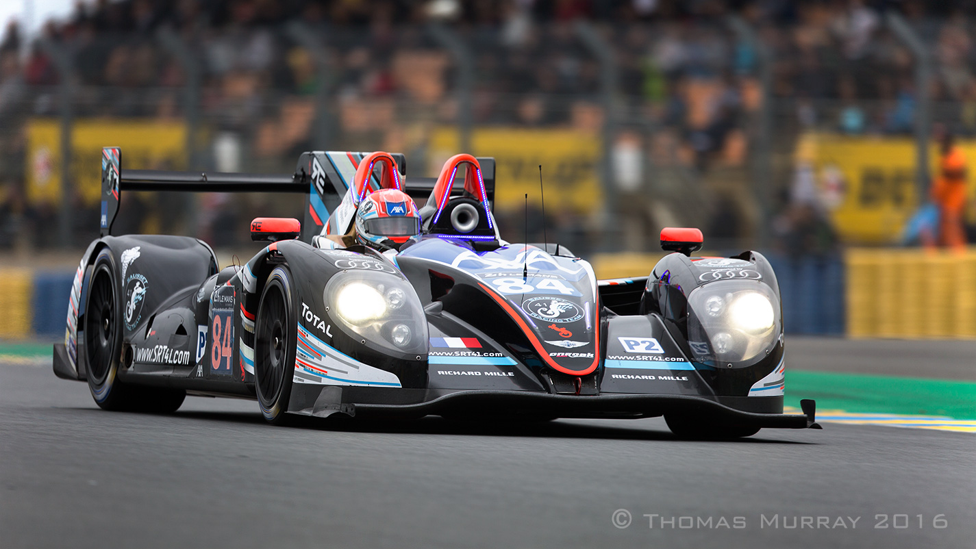 Fred Sausset drives Oak Racing Morgan through the Dunlop chicane at the 2016 Le Mans 24 Fred Sausset drives the Oak Racing LMP2 Morgan through the Dunlop chicane in the 2016 Le Mans 24